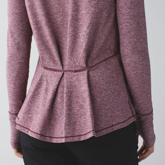Lululemon Warm Your Core Long Sleeve Heathered Pink Top Shirt, Size 8 - Picture 3 of 9